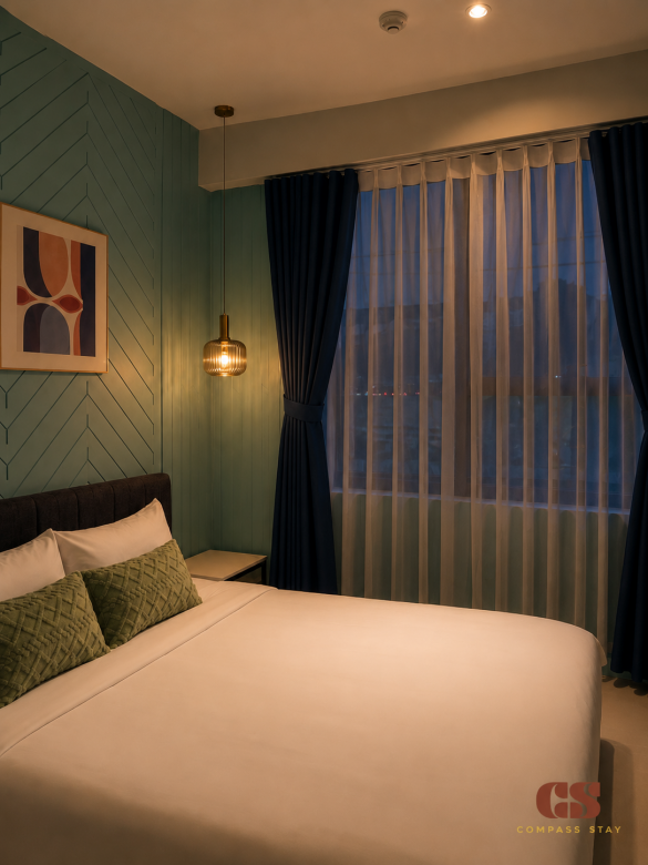 Evening Bedroom - Window And City View