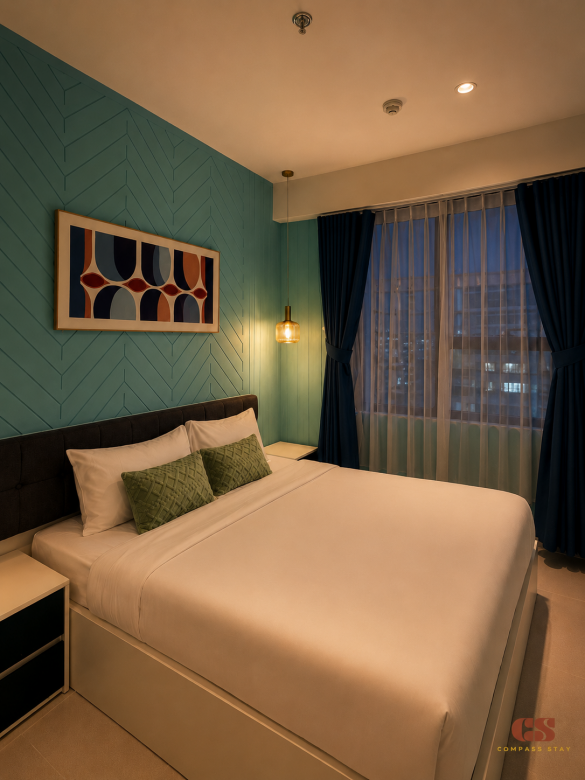 Evening Bedroom - Window And City View