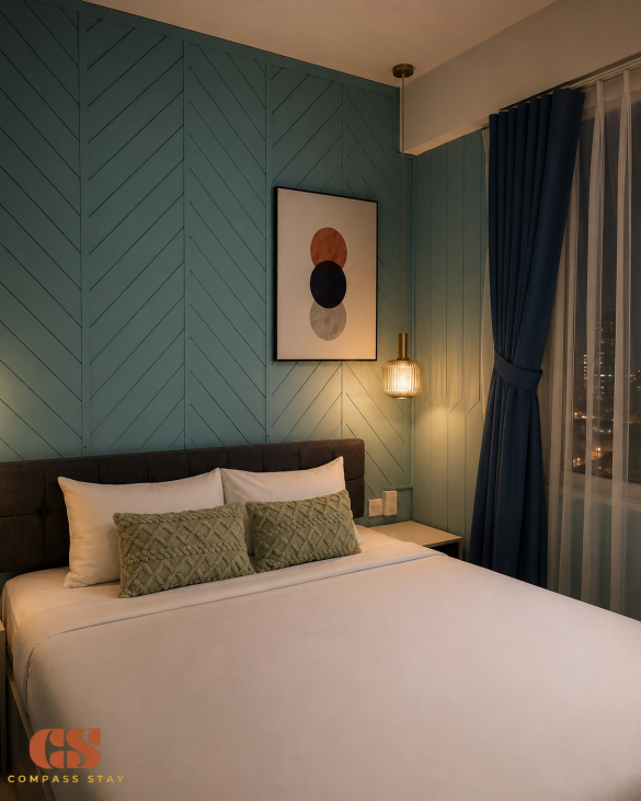 Evening Bedroom - Window And City View